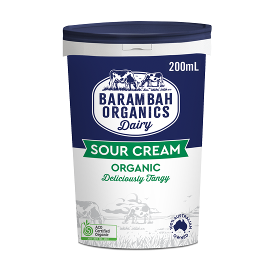 200g of Organic Sour Cream - Organic Sour Cream - Barambah Organics