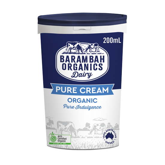 200g of Pure Cream - Organic Pure Cream - Barambah Organics