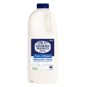 2 Liters of Full Cream Milk - Organic Full Cream Milk - Barambah Organics