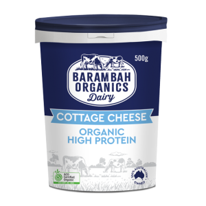 500g of Very High Protein Cottage Cheese - Organic Cottage Cheese - Barambah Organics