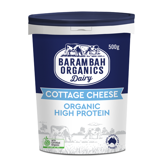 500g of Very High Protein Cottage Cheese - Organic Cottage Cheese - Barambah Organics