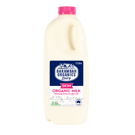 2 Liters of Skim Milk - Organic Skim Milk - Barambah Organics